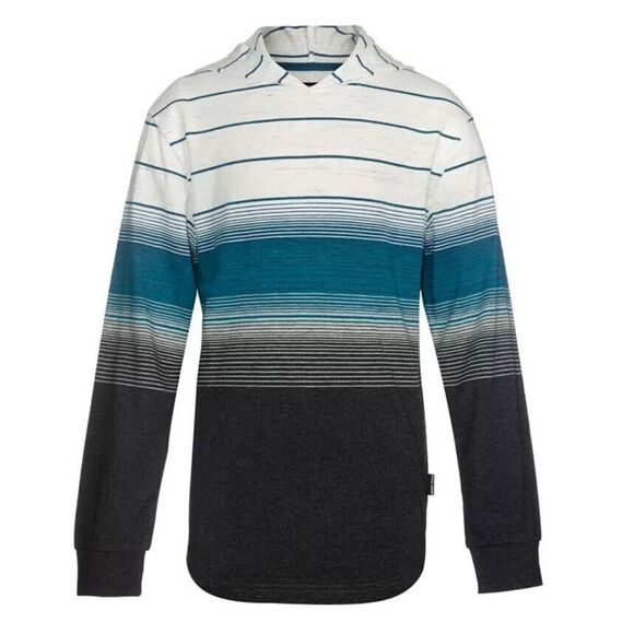 Univibe Long Sleeves Ludwig Color Block Hoodie Big Boys M Black Multi Pullover - Picture 1 of 8